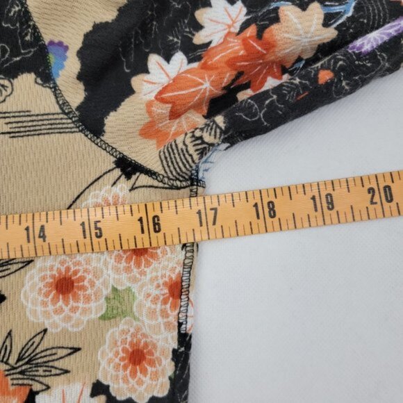 LUCKY BRAND Womens MEDIUM Thermal Shirt Asian Boho Retro Vintage Hippie Flower - Picture 10 of 14